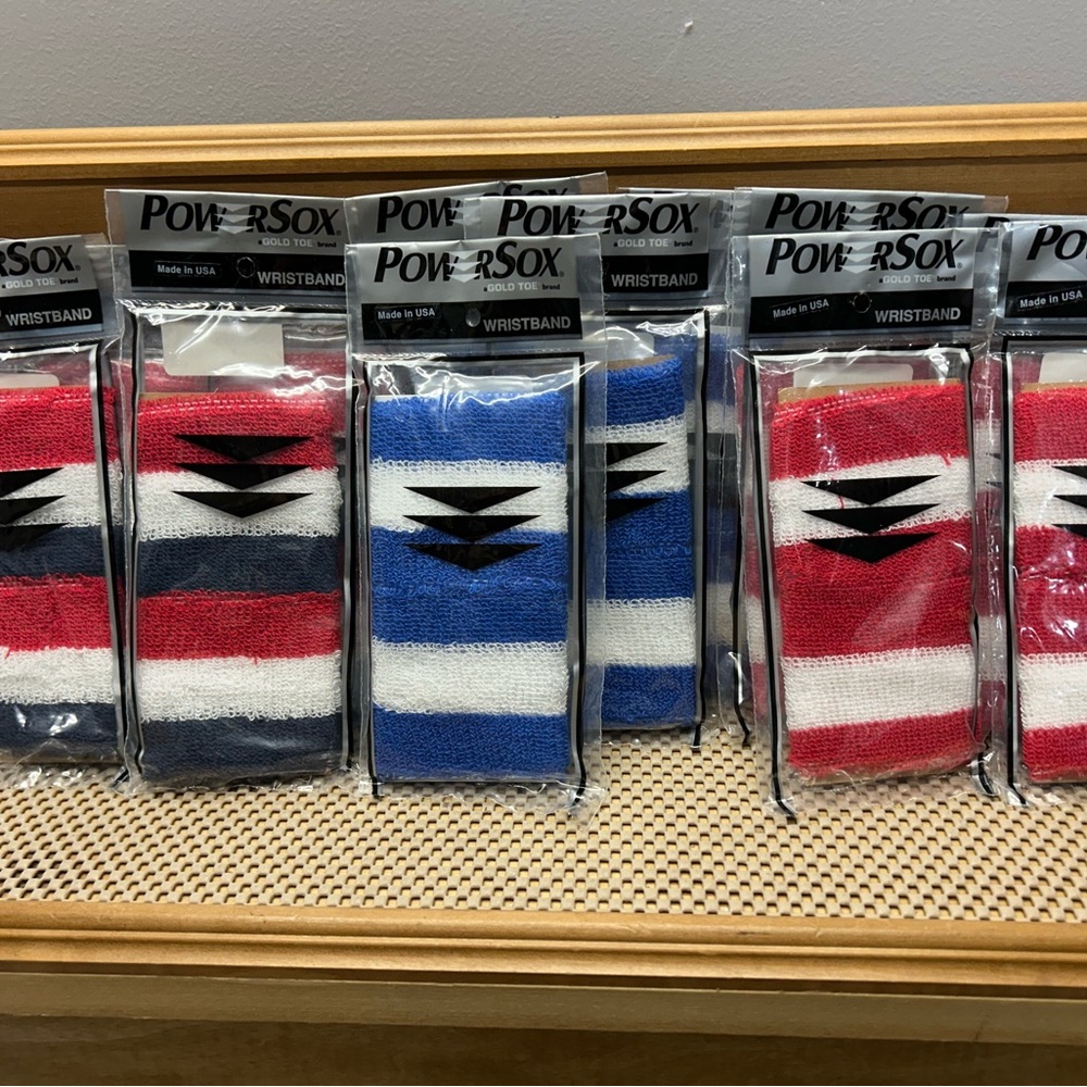12 new Gold Toe Men's PowerSox Wristbands - Red, Blue, Black